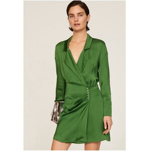BA&SH Falla Green Holiday Cocktail Mini Dress